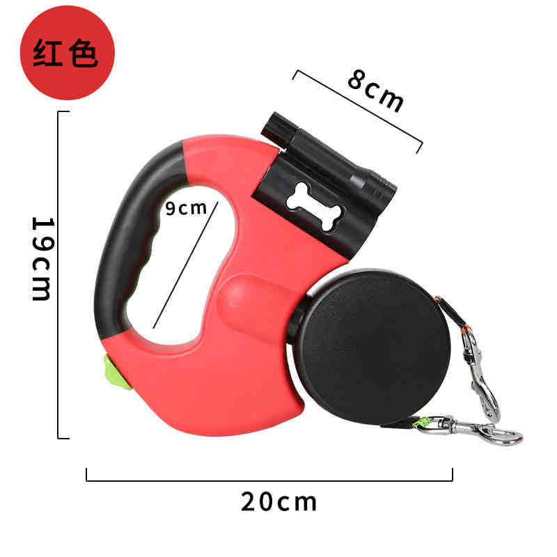 Pet automatic traction rope double telescopic dog chain one drag two dog tractor