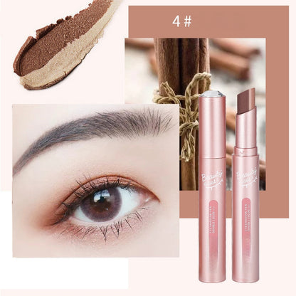 👑Gradient two-color eye shadow pen Pearl glitter powder earth tone is not easy to smudge makeup lazy eye shadow stick.