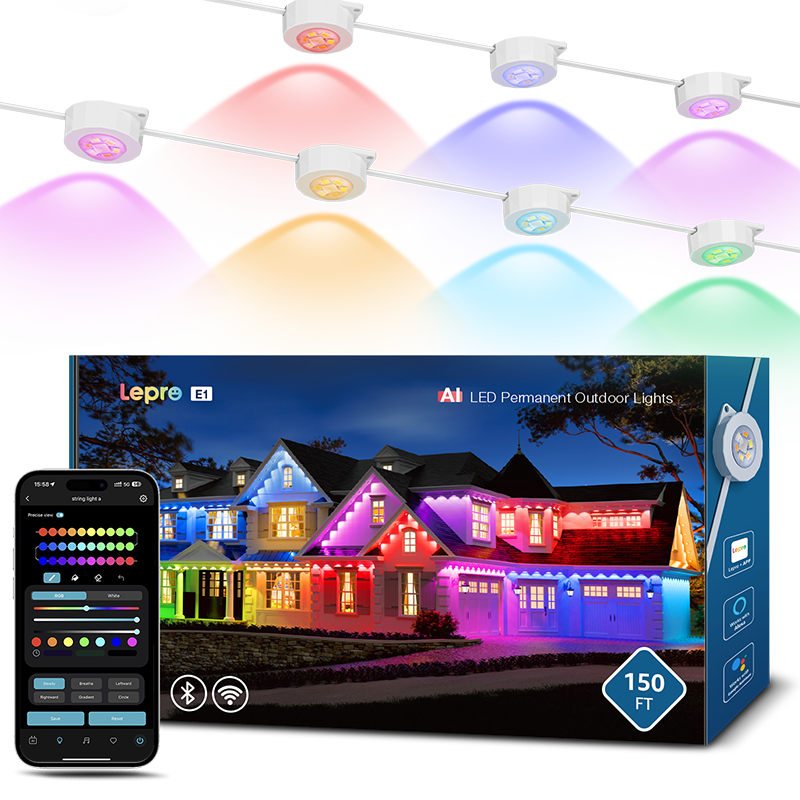 ✨ Smart RGB Waterproof Eaves Lights Create Magical Holiday & Outdoor Ambience — Right From Your Phone
