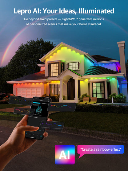 ✨ Smart RGB Waterproof Eaves Lights Create Magical Holiday & Outdoor Ambience — Right From Your Phone