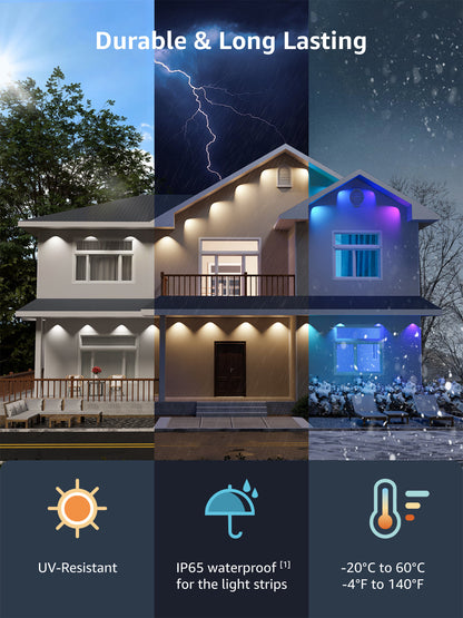 ✨ Smart RGB Waterproof Eaves Lights Create Magical Holiday & Outdoor Ambience — Right From Your Phone