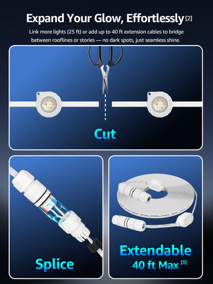 ✨ Smart RGB Waterproof Eaves Lights Create Magical Holiday & Outdoor Ambience — Right From Your Phone