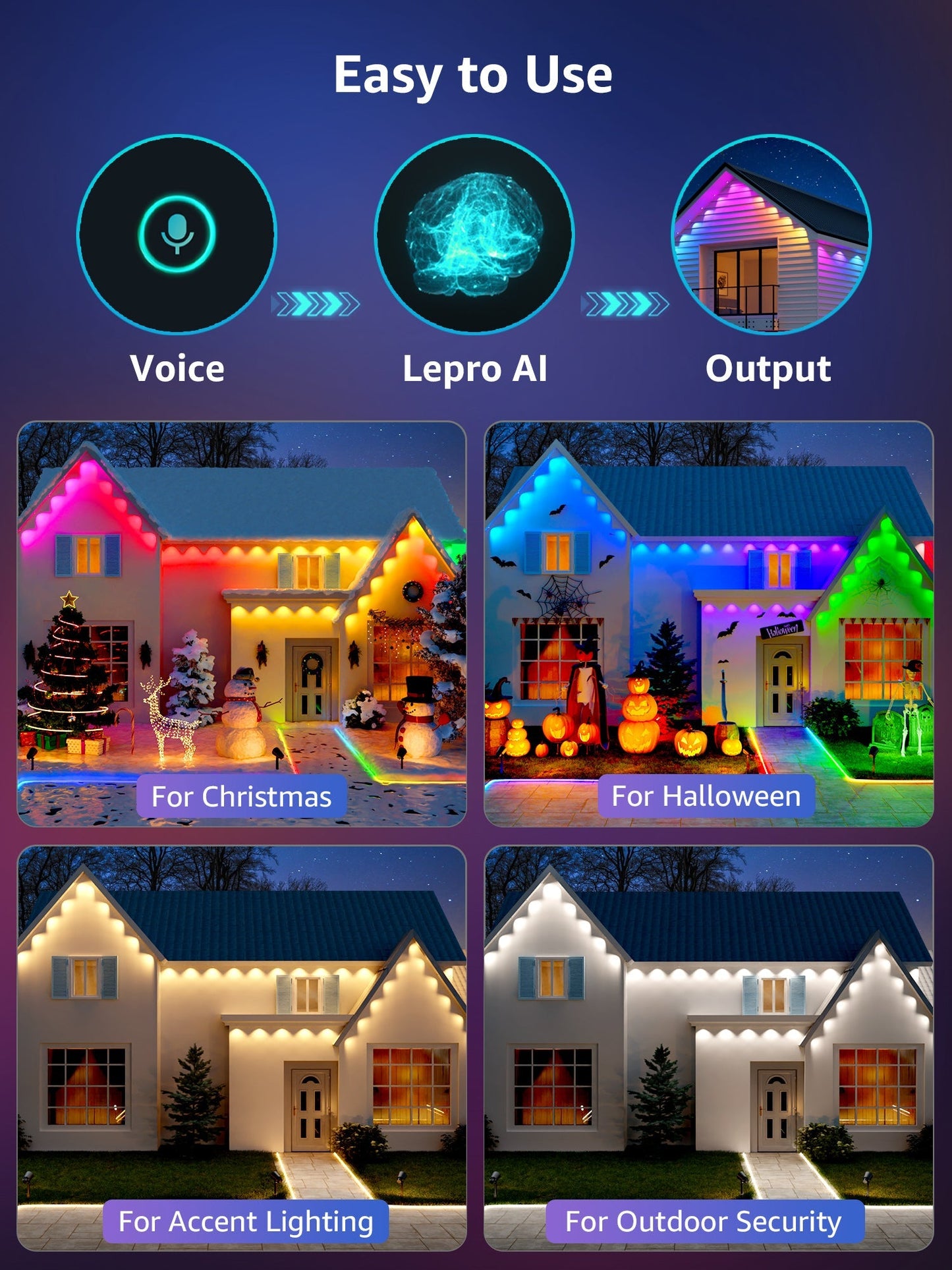 ✨ Smart RGB Waterproof Eaves Lights Create Magical Holiday & Outdoor Ambience — Right From Your Phone