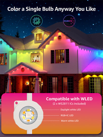 ✨ Smart RGB Waterproof Eaves Lights Create Magical Holiday & Outdoor Ambience — Right From Your Phone
