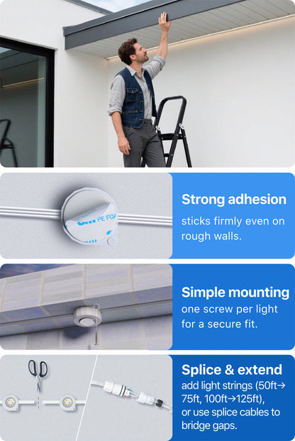 ✨ Smart RGB Waterproof Eaves Lights Create Magical Holiday & Outdoor Ambience — Right From Your Phone