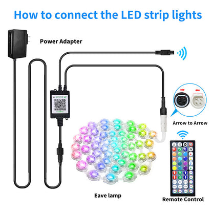✨ Smart RGB Waterproof Eaves Lights Create Magical Holiday & Outdoor Ambience — Right From Your Phone