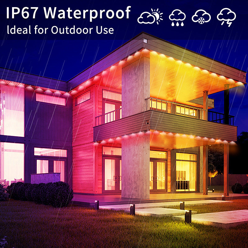 ✨ Smart RGB Waterproof Eaves Lights Create Magical Holiday & Outdoor Ambience — Right From Your Phone