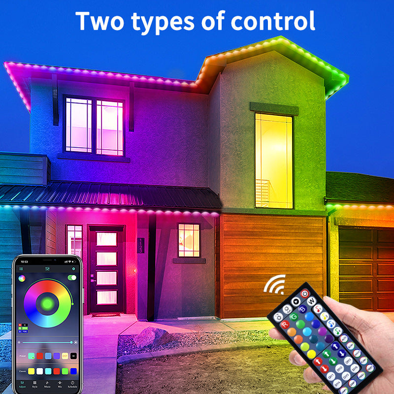 ✨ Smart RGB Waterproof Eaves Lights Create Magical Holiday & Outdoor Ambience — Right From Your Phone
