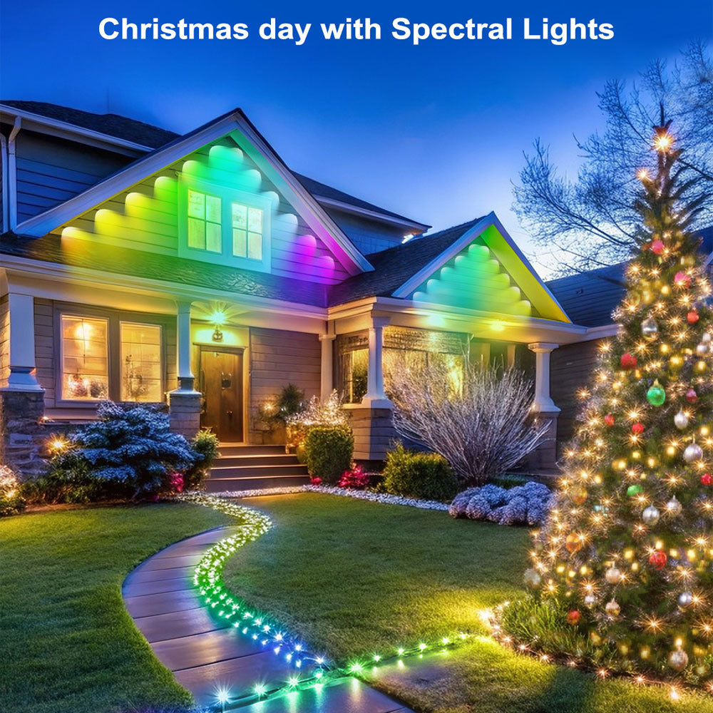 ✨ Smart RGB Waterproof Eaves Lights Create Magical Holiday & Outdoor Ambience — Right From Your Phone