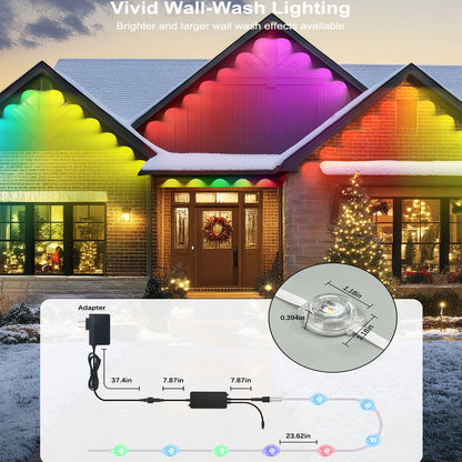 ✨ Smart RGB Waterproof Eaves Lights Create Magical Holiday & Outdoor Ambience — Right From Your Phone