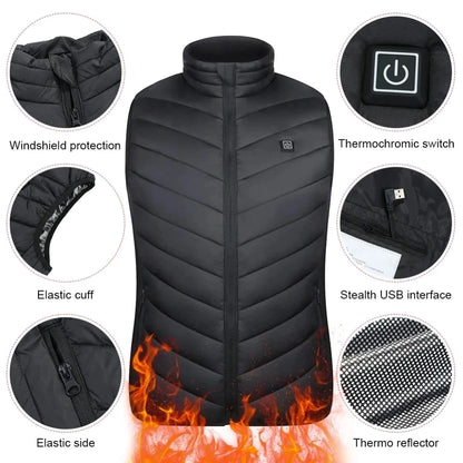 🔥 USB Heated Vest — Smart Temperature Control Winter Essential