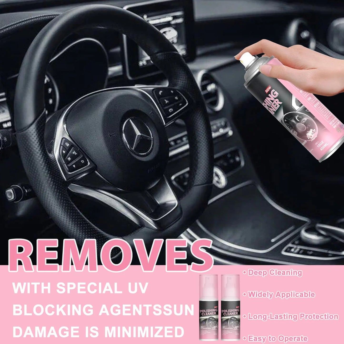 💥LAST DAY 49% OFF - Polishing Cleaner, Car Interior Cleaner