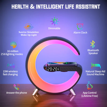 Multifunctional Bluetooth RGB Wireless Charger Lamp