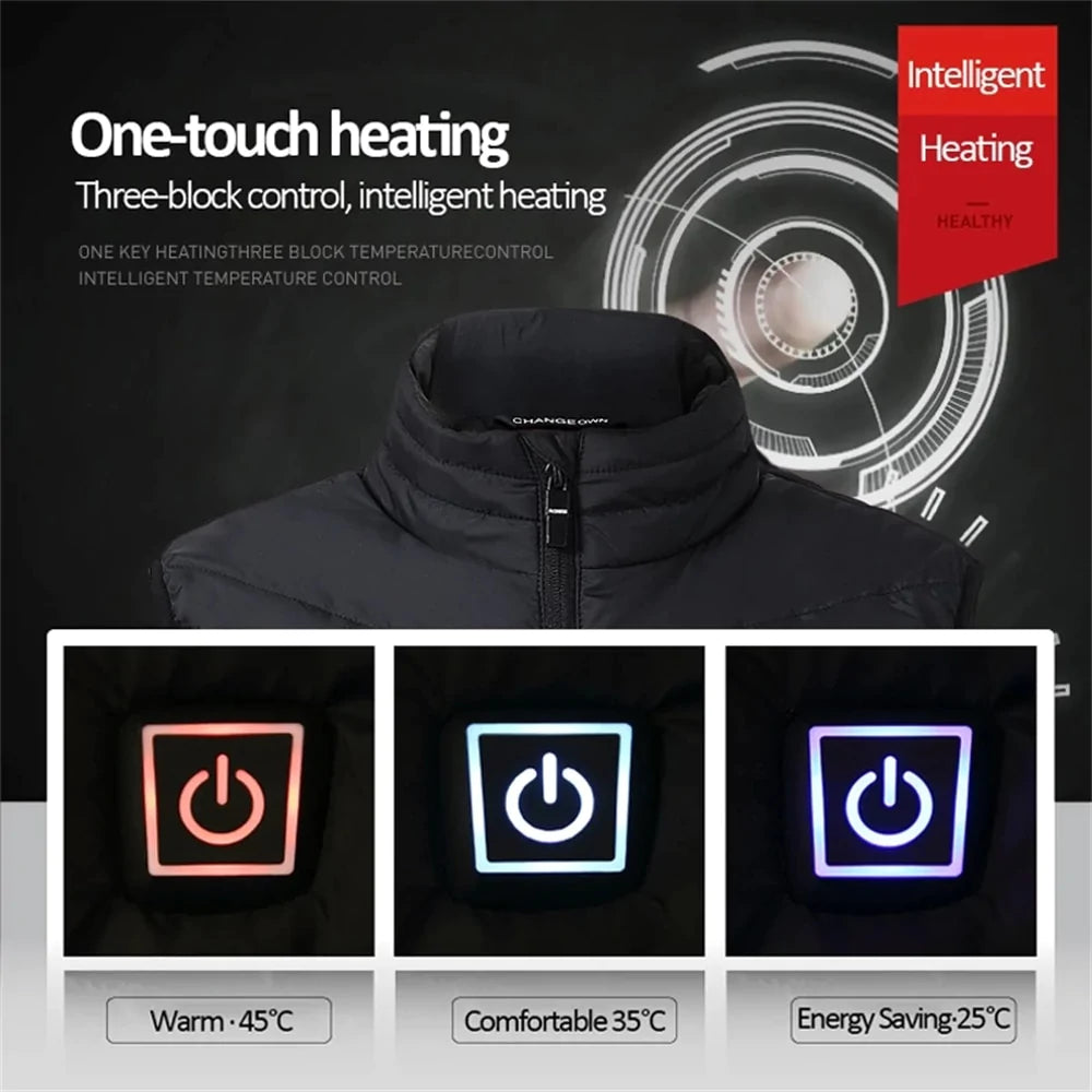 🔥 USB Heated Vest — Smart Temperature Control Winter Essential