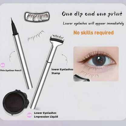 😍Double-headed lower eyelash seal is natural and durable, waterproof, sweaty, eyeliner, hand-mutilated, and the lower eyelash artifact.